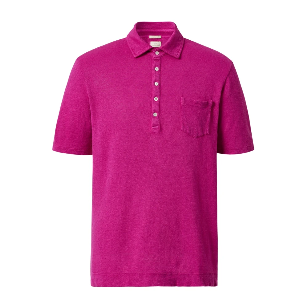 Massimo Alba Linnen Polo Shirt Regular Fit Italië Pink Heren