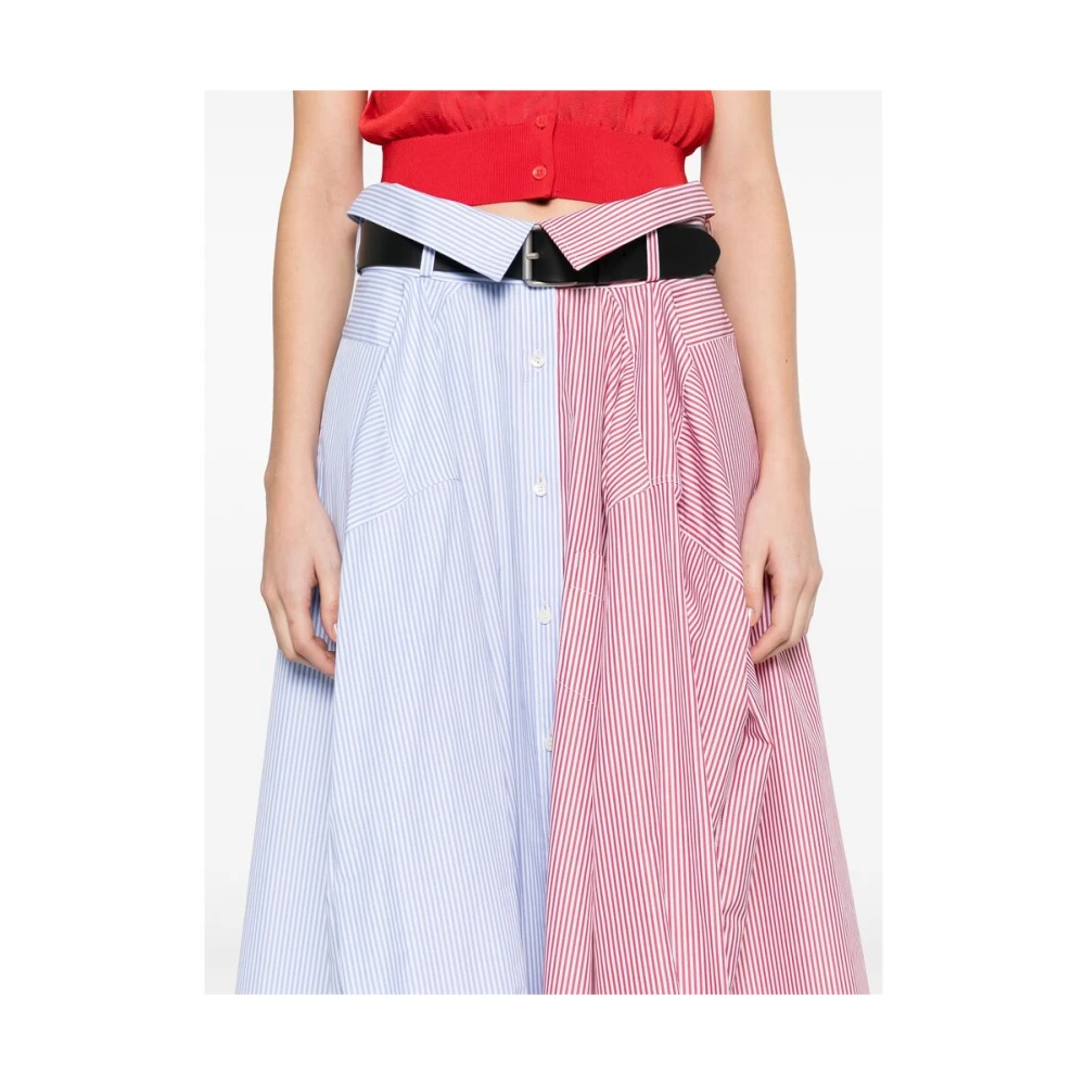 Moschino Lichtblauwe Knoopsluiting Rok Multicolor Dames