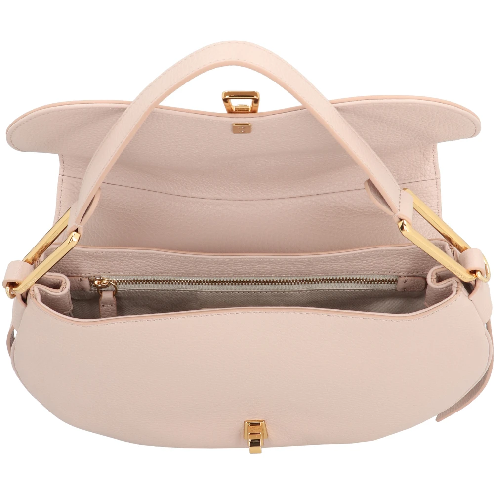 Coccinelle Zachte leren handtas met draaislot Pink Dames