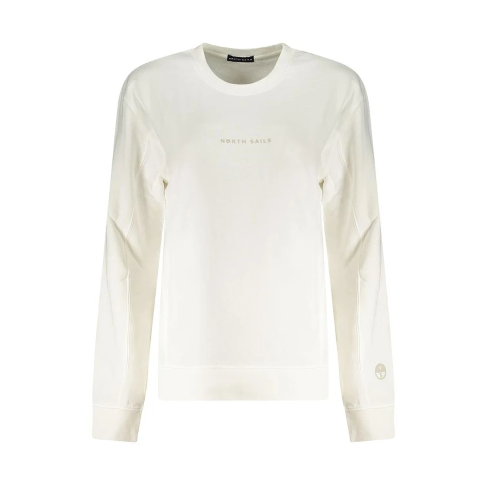 North Sails , Sweatshirts, Female, White, M, Crew Neck Knit Sweatshirt