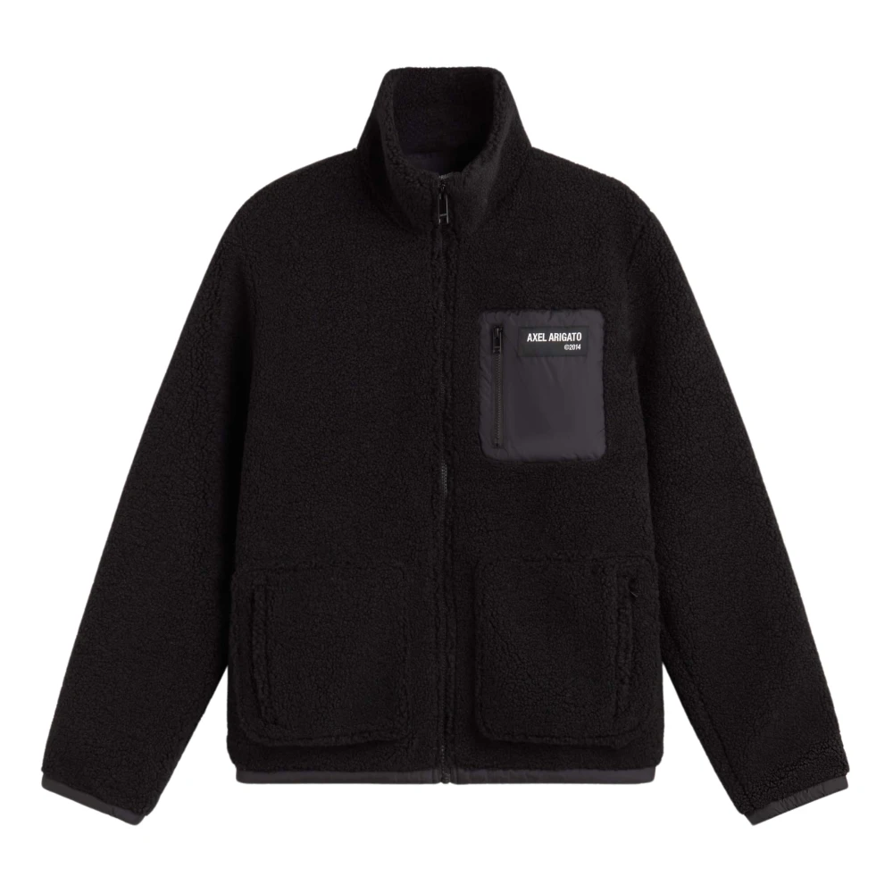 Axel Arigato Functioneel Fleece Jack met Nylon Details Black Heren