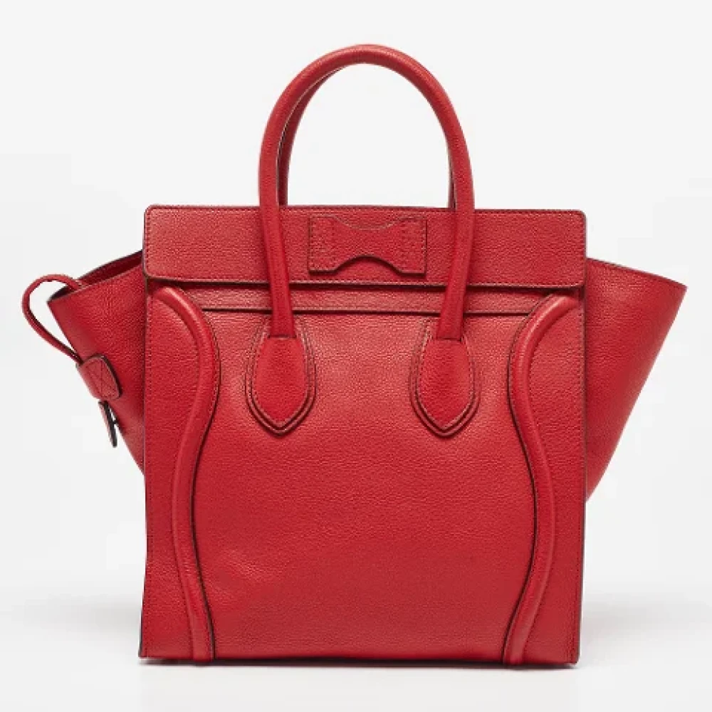 Celine Vintage Pre-owned Leather totes Red Dames