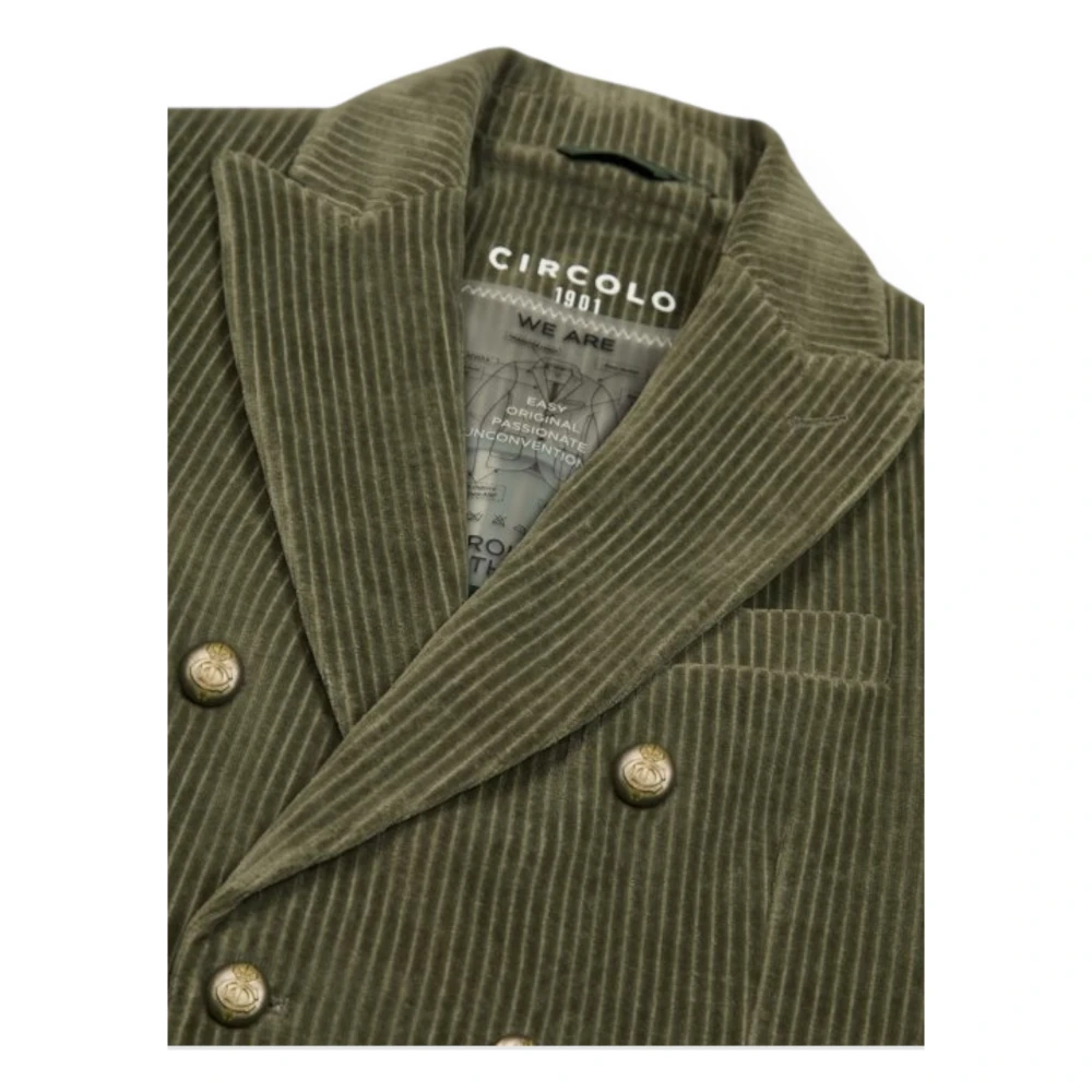 Circolo 1901 Ribfluwelen Dubbelborst Jassen Green Heren
