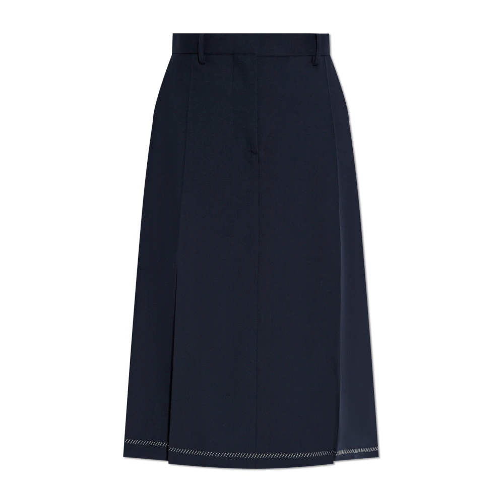 Marni Zakelijke Wollen Rok met Zakken Blue Dames