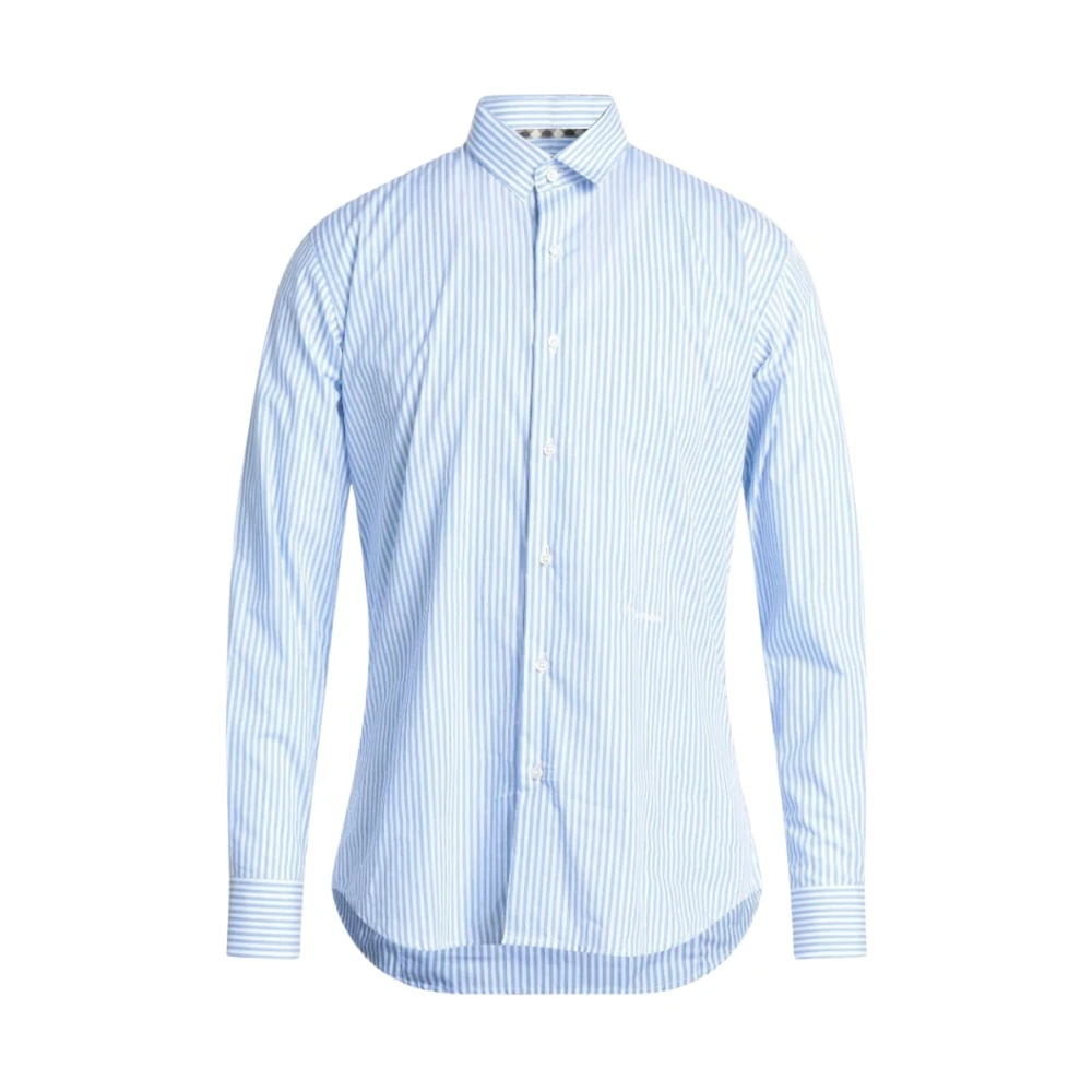 Aquascutum Gestreept Katoenen Overhemd Regular Fit Blue Heren