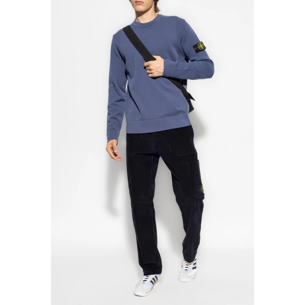 Stone Island Broek met logo Black Heren