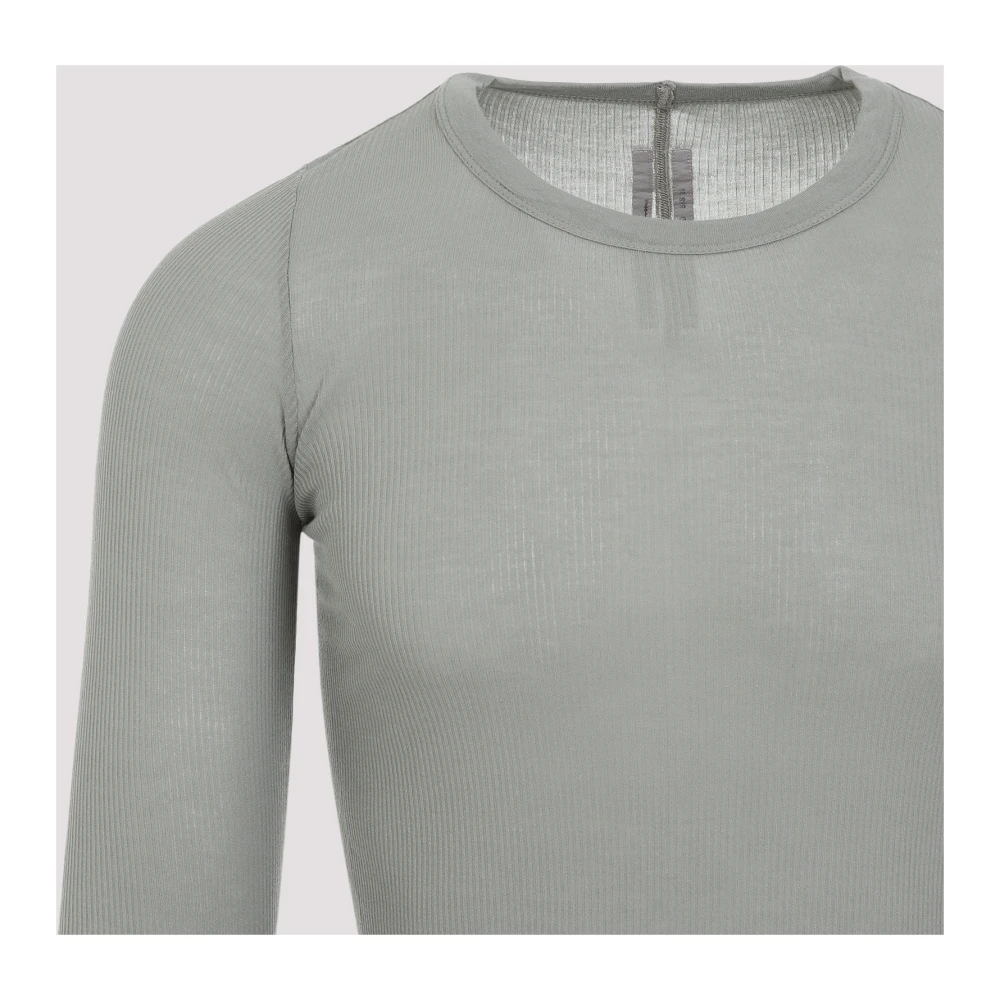 Rick Owens Rib Long Sleeve Tee Green Heren