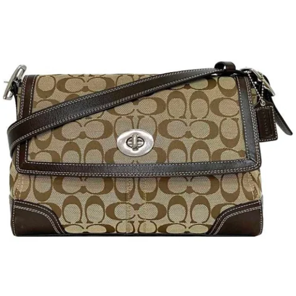 Coach Pre-owned Canvas shoulder-bags Brown Dames