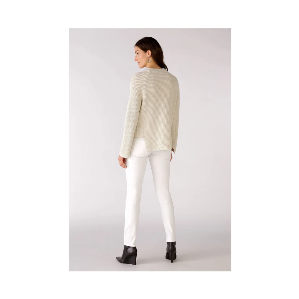 Oui Ritssluiting Pullover Lounge Homewear Beige Dames