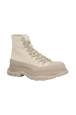 Beige LaceUp Platform Stövlar