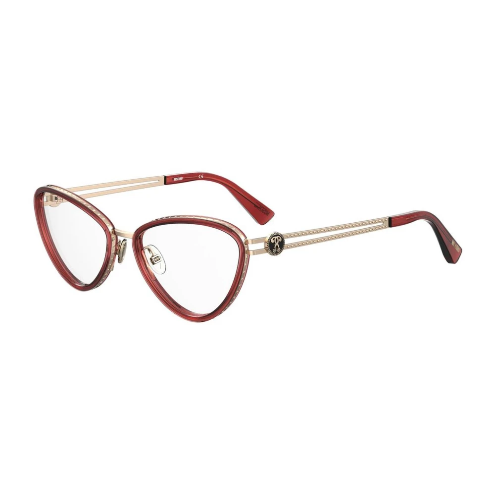 Moschino Bourgondisch Metalen Frame Damesbril Red Dames