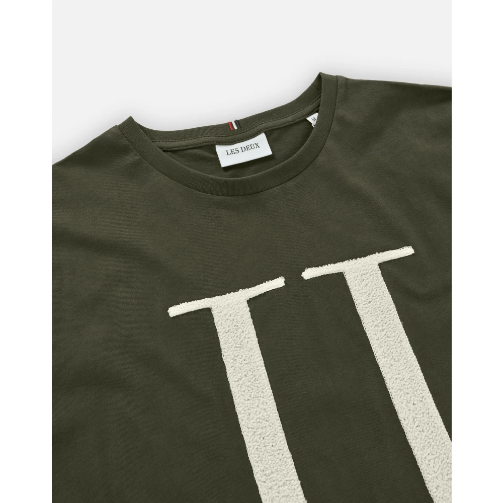 Les Deux Groene Bedrukte T-shirt Green Heren