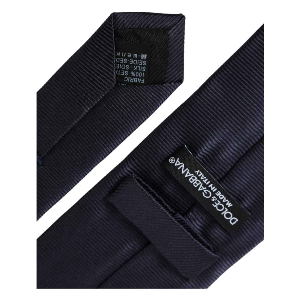 Dolce & Gabbana Blauwe zijden stropdas met verstelbare lengte Blue Heren