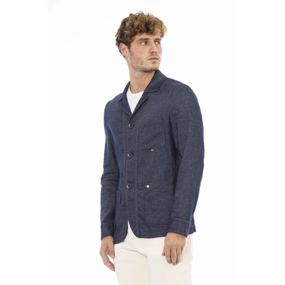 Distretto12 Klassieke Jas met Voorzakken Blue Heren