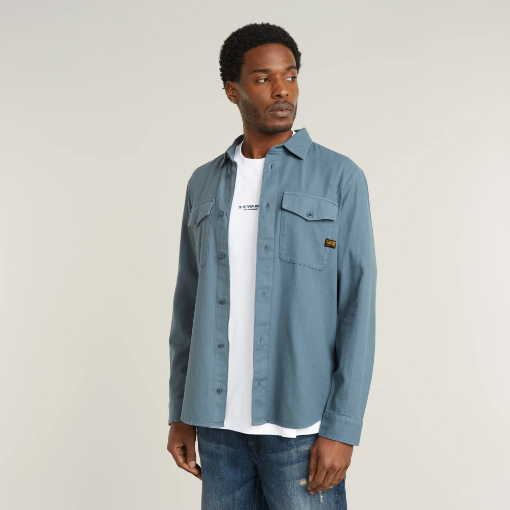 G-Star Marine Slim Fit Overhemd Blue Heren