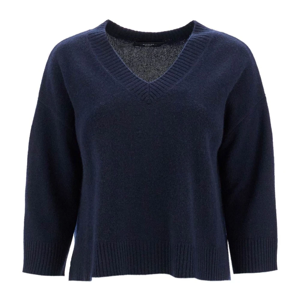 Max Mara Weekend Blauwe Kasjmier Oversized Trui Blue Dames