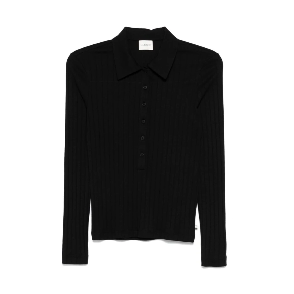 Closed Zwarte Button-Up Sweater Black Dames