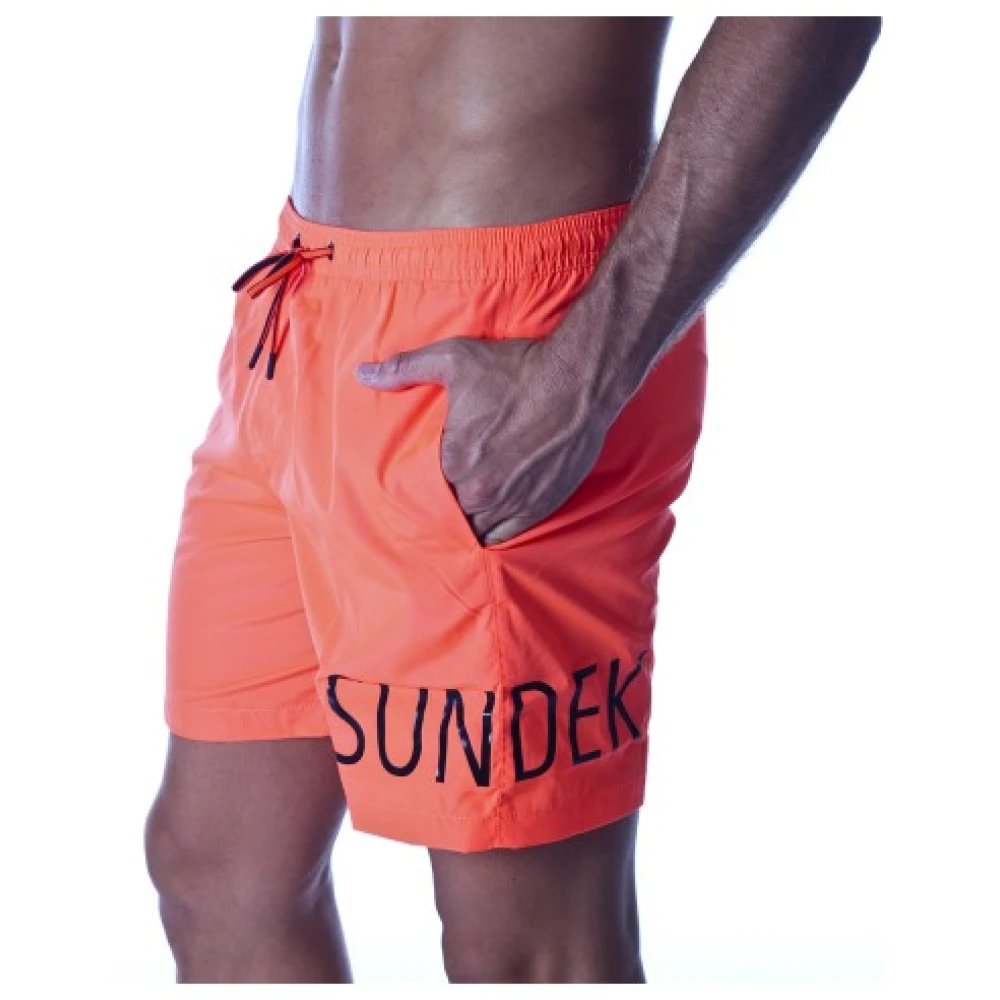 Sundek Heren Polyester Bad Shorts Orange Heren