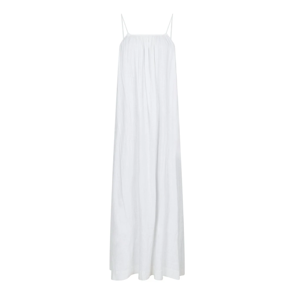 NEO NOIR Zachte Linnen Maxi Jurk White Dames