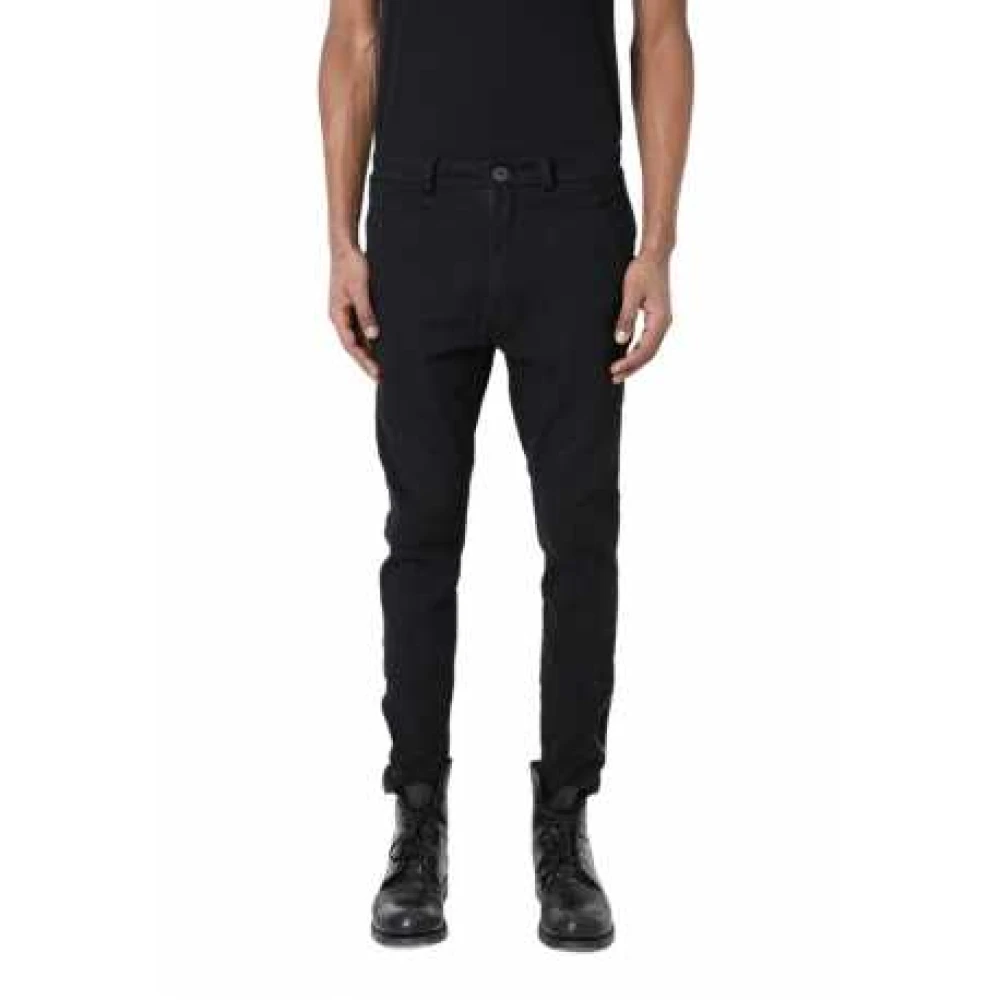 La Haine Inside Us Zwarte Stretch Katoenen Broek Lm228 Black Heren