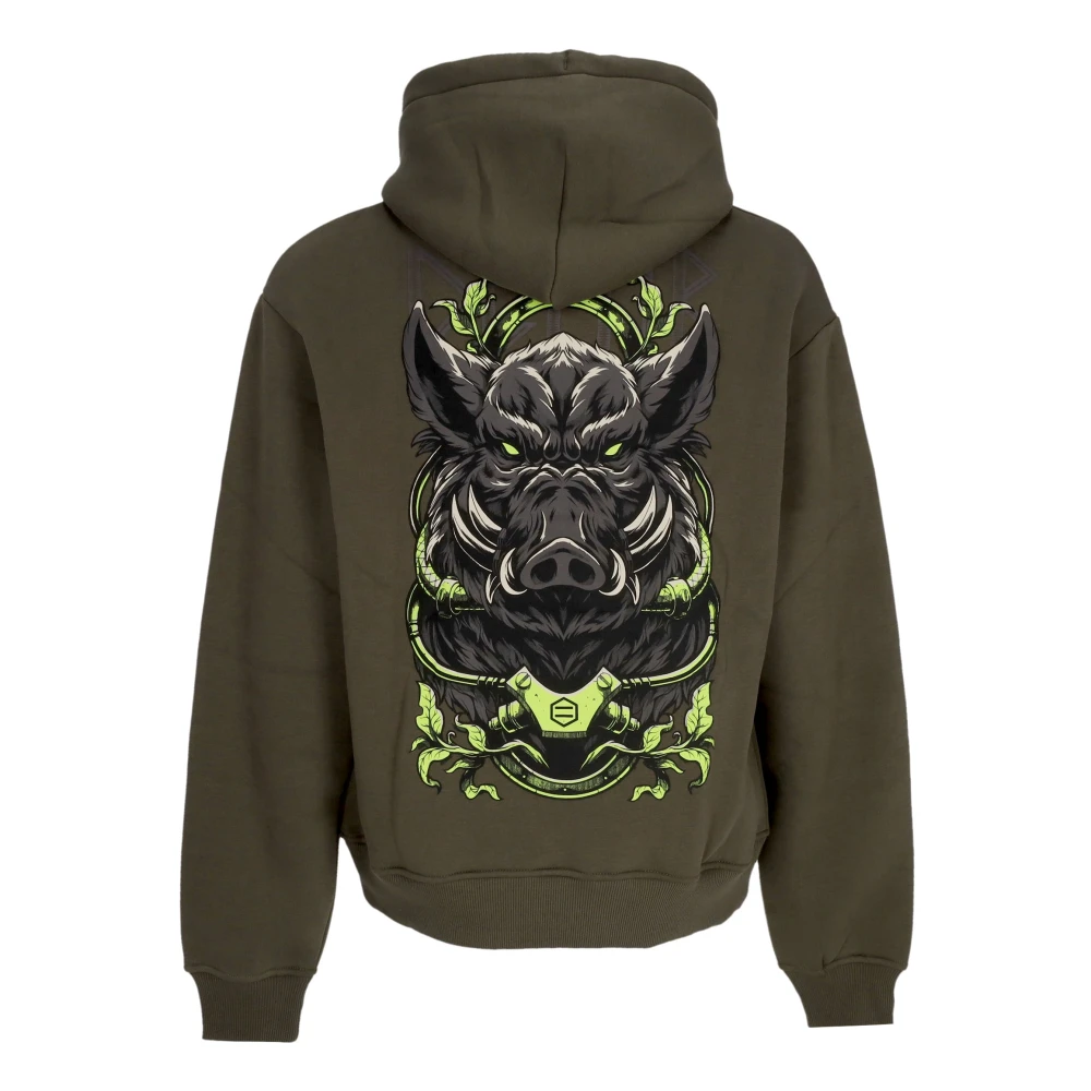 Dolly Noire Bosnacht Hoodie met zeefdruk Green Heren