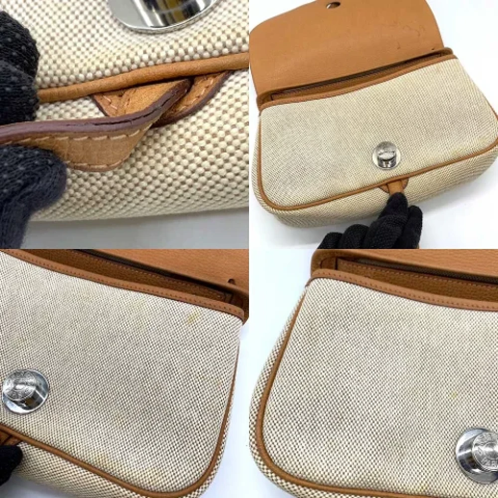 Hermès Vintage Pre-owned Canvas shoulder-bags Brown Dames