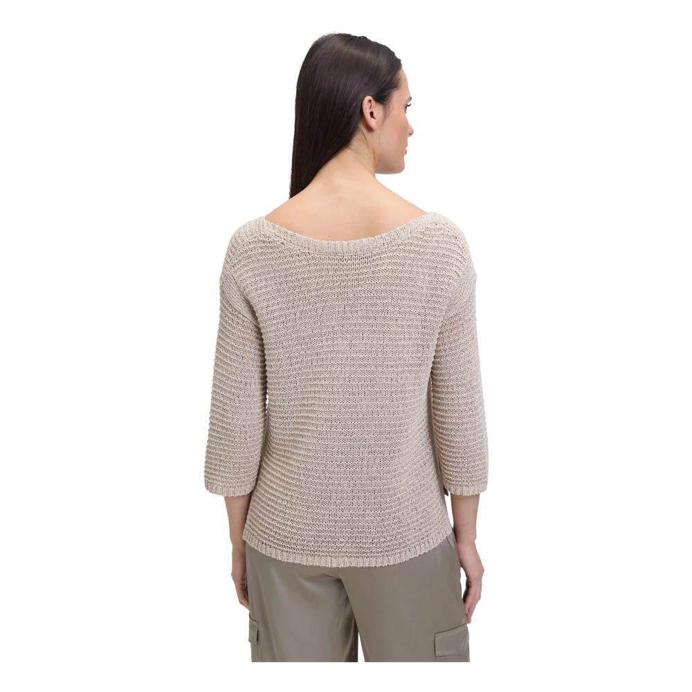 Betty Barclay Chunky Gebreide Trui met 3 4 Mouwen Beige Dames