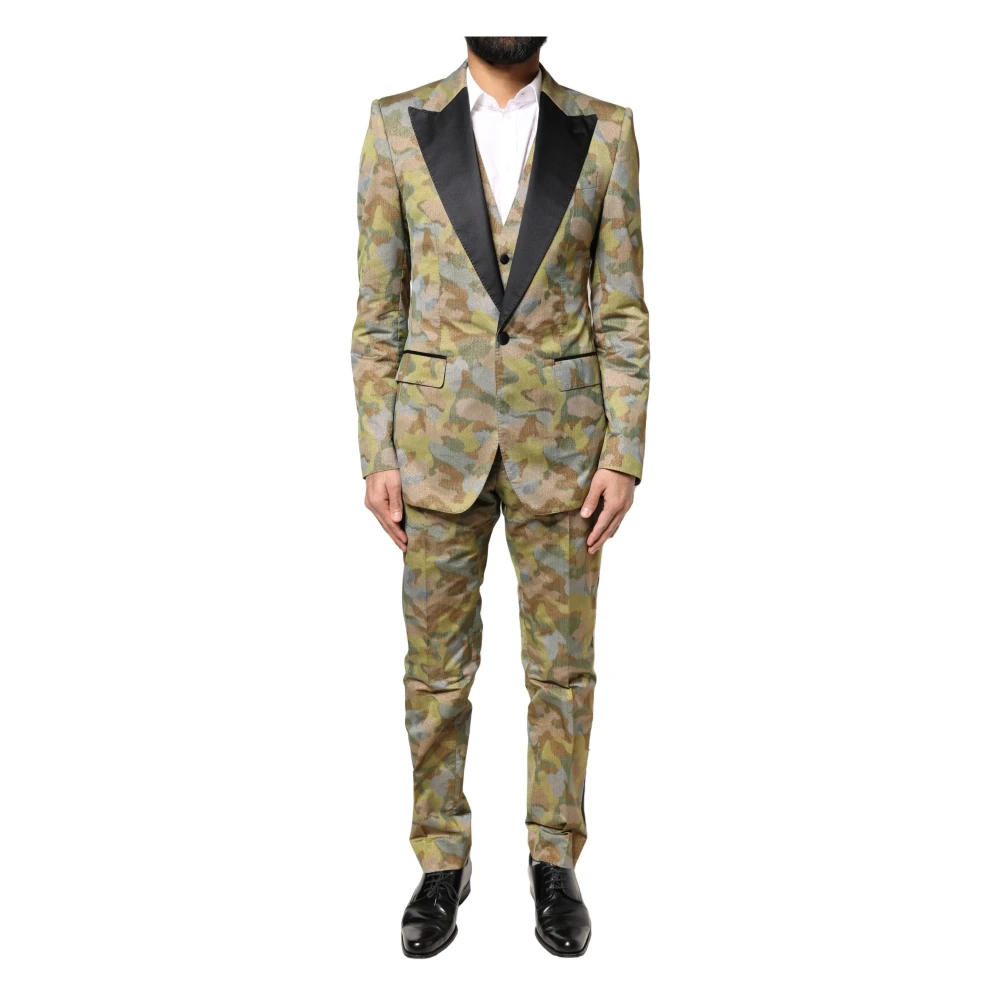 Dolce & Gabbana Men's Multicolor Sicilia 3 Piece Suit - Single Breasted Suits - M - Suits