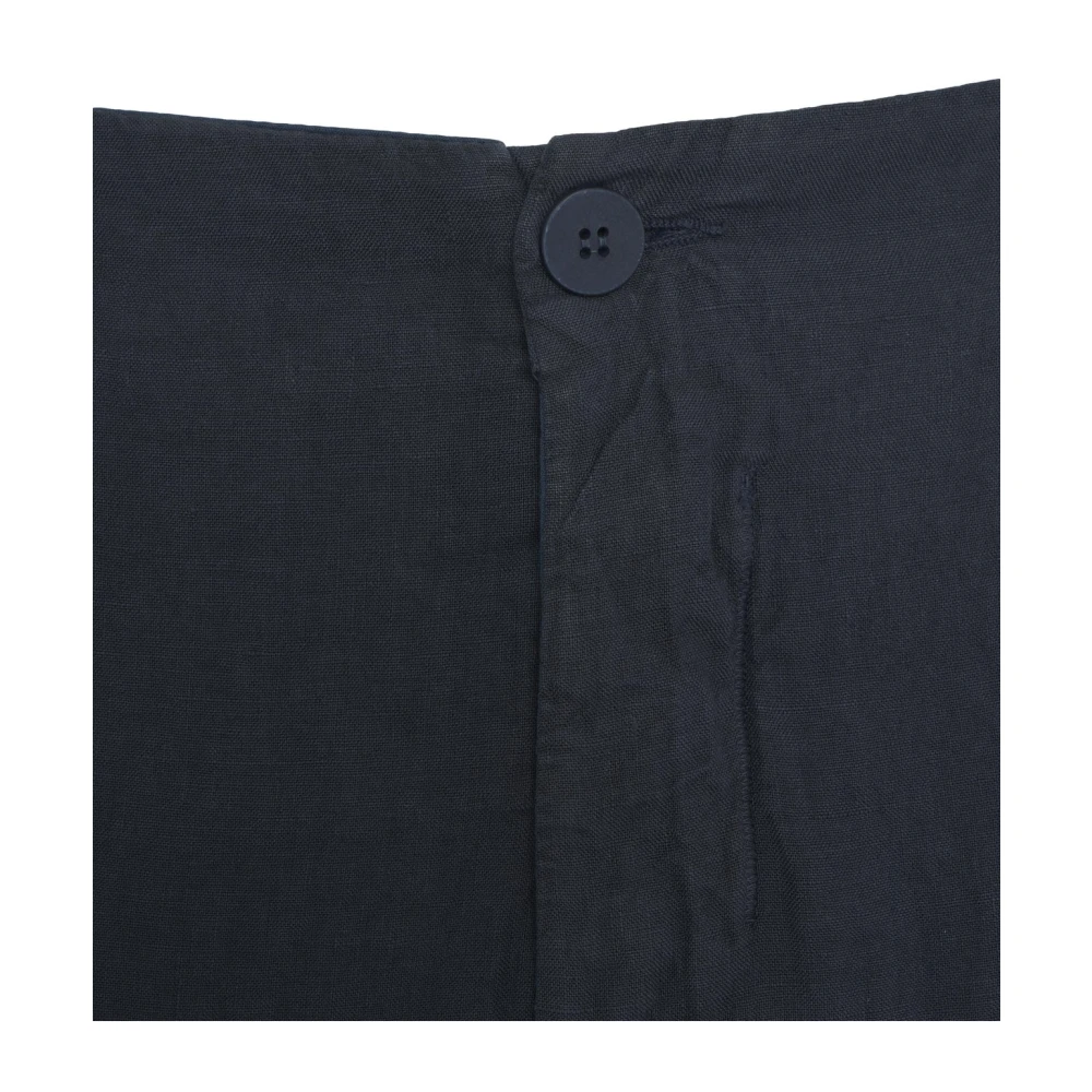 Transit Blauwe Wijde Linnen Broek Blue Heren