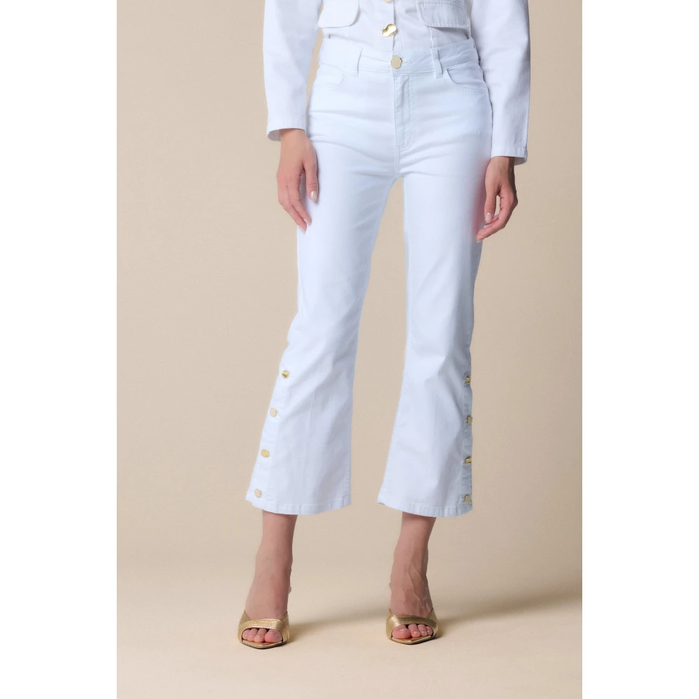 Kocca Stijlvolle Cropped Jeans voor Vrouwen White Dames