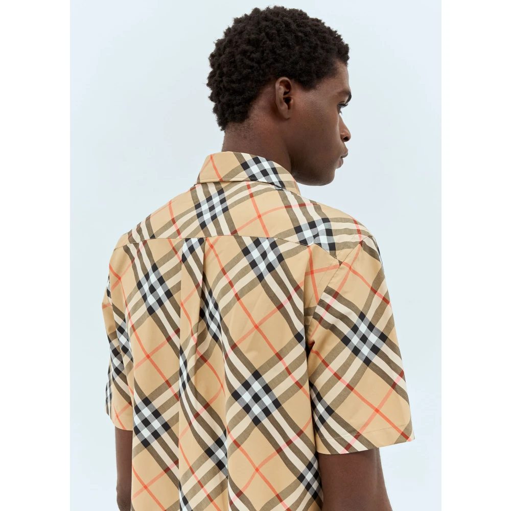 Burberry Klassieke Check Poplin Overhemd Beige Heren