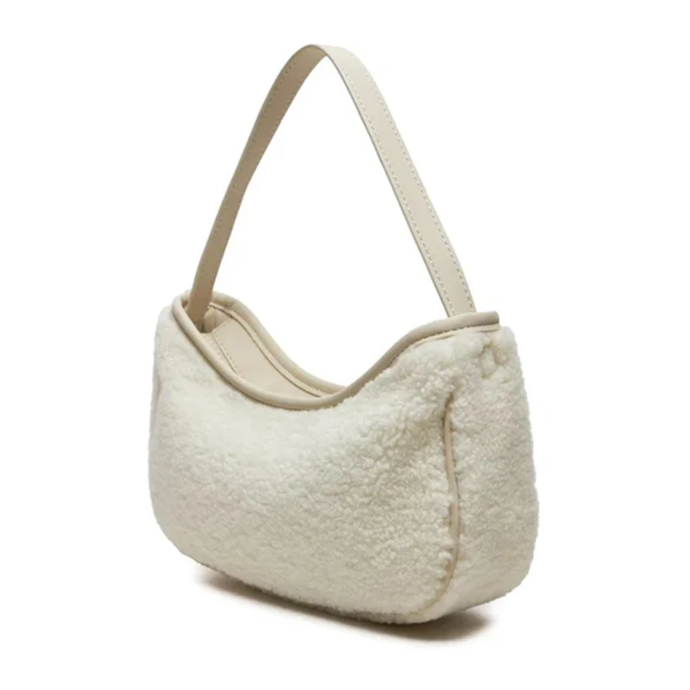 Calvin Klein Jeans Compact Chic Faux Fur Sluiting Tas Beige Dames