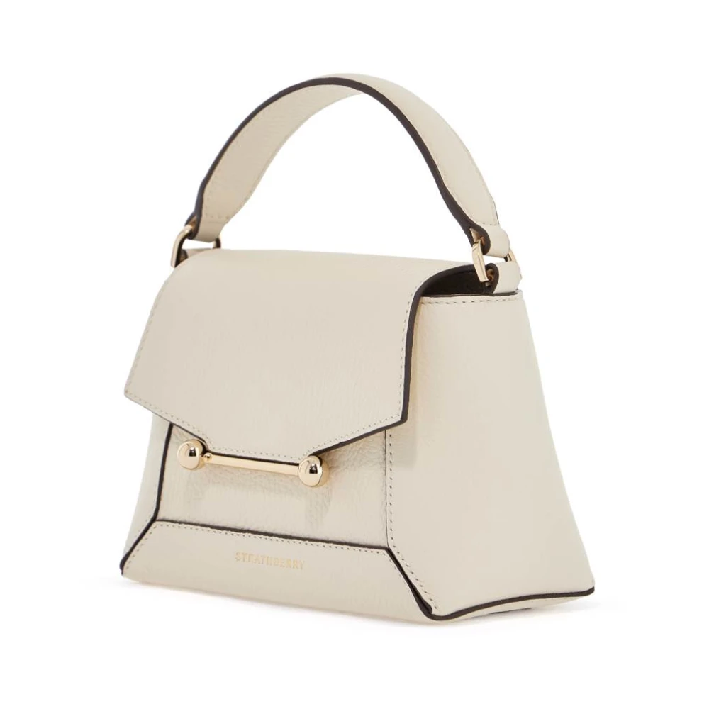 Strathberry Elegante Mozaïek Kalfsleren Tas met Handvat Beige Dames