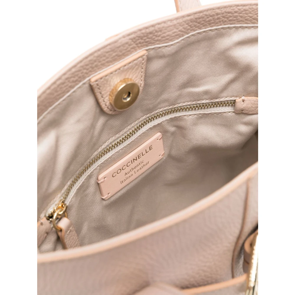 Coccinelle Roze Leren Tote Tas met Riem Pink Dames