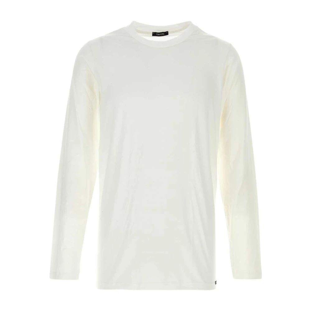 Tom Ford Stretch Katoenmix Wit T-Shirt White Heren