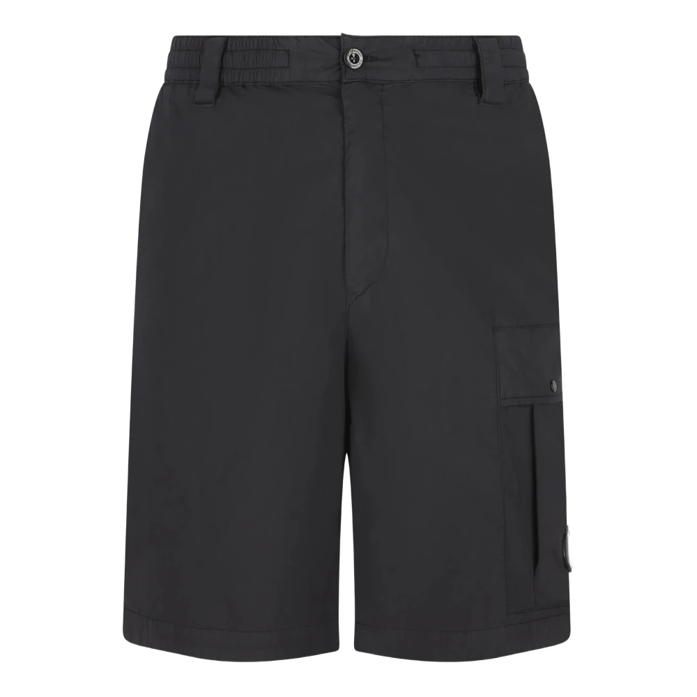C.p. Company Men's Black Casual Shorts, M, Cargo Pocket Shorts