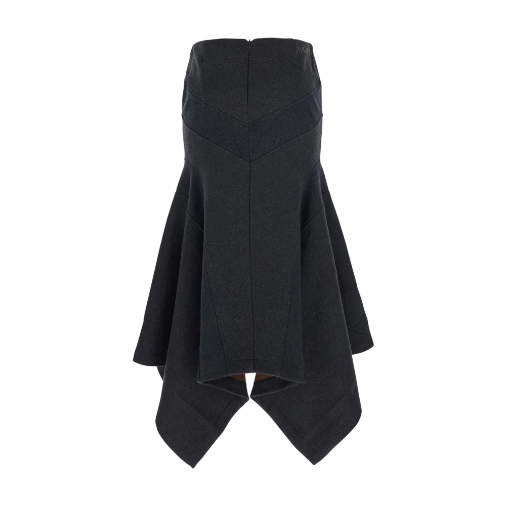 The Attico Grijze Logo Midi Rok Zakdoekzoom Gray Dames