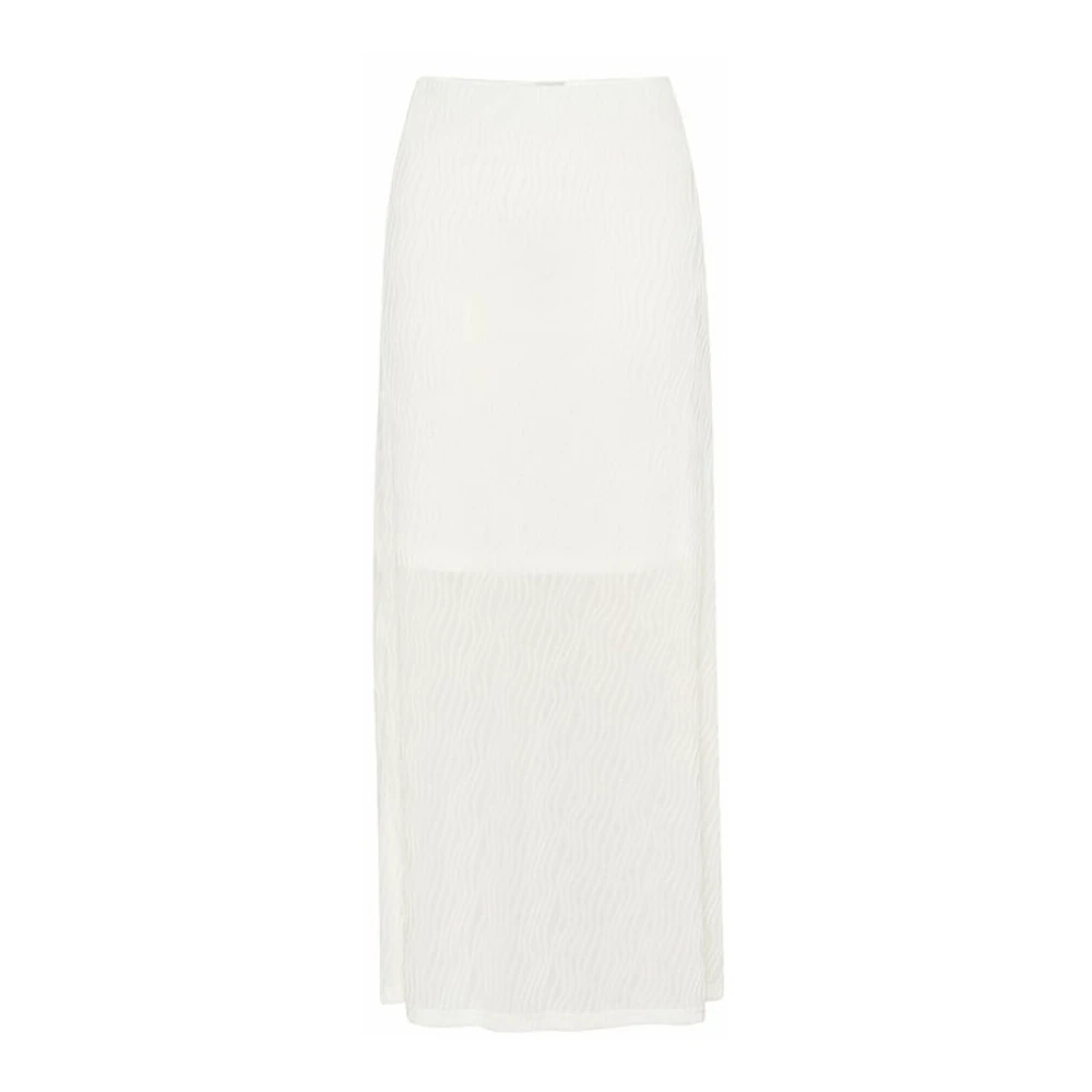 Kaffe Hoge taille geruite rok White Dames