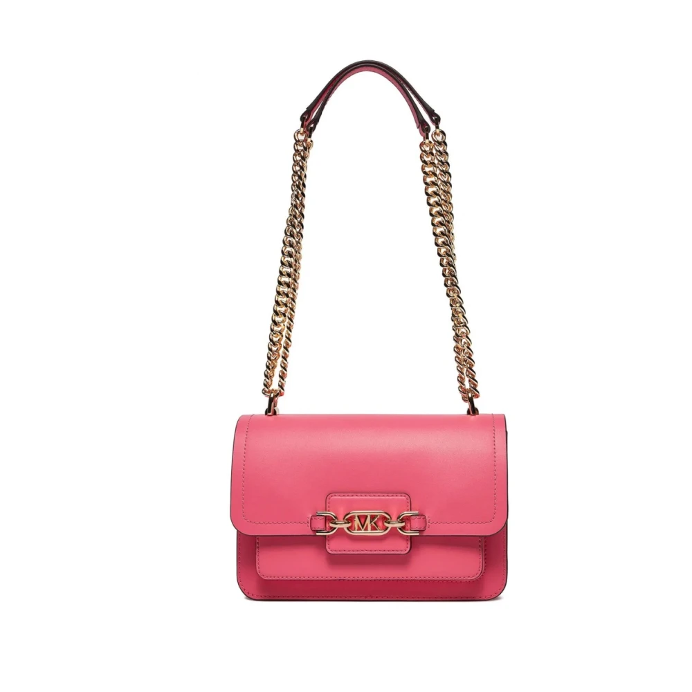Michael Kors Heather Leren Schoudertas Pink Dames