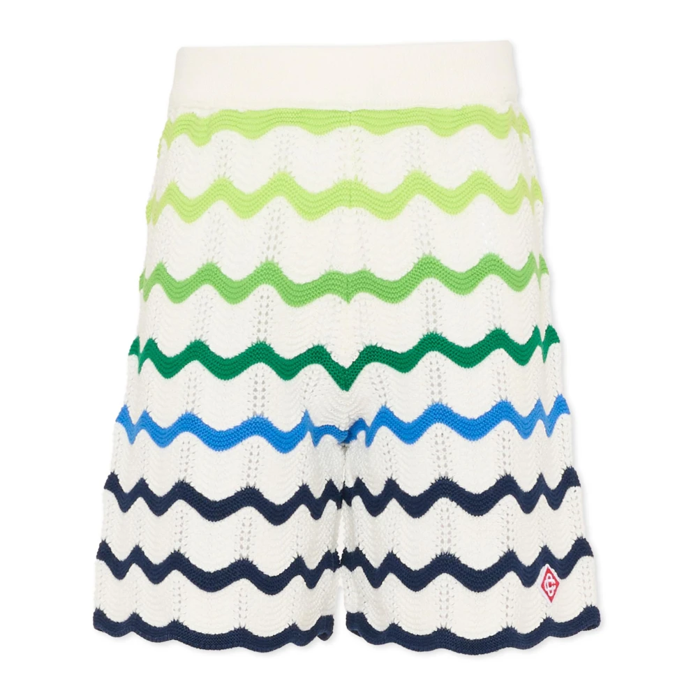 Casablanca Boys Multicolor Shorts, 12 Y, Gradient Wave Knit Shorts