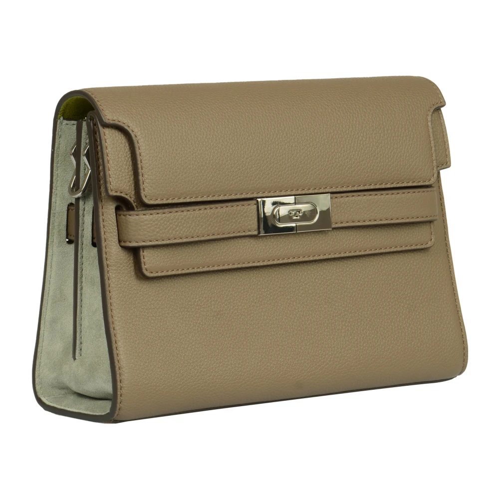 TORY BURCH Kleur-Blok Schoudertas in Pebble Brown Dames