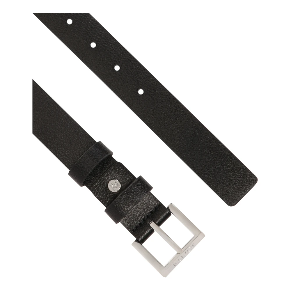 Kazar Zwarte leren riem versierd met zilveren oogjes Black Dames