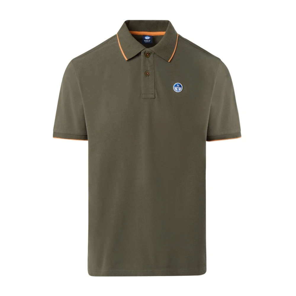 North Sails Men's Green Cotton Striped Collar Polo Shirt - Polo Shirts - S- Tops