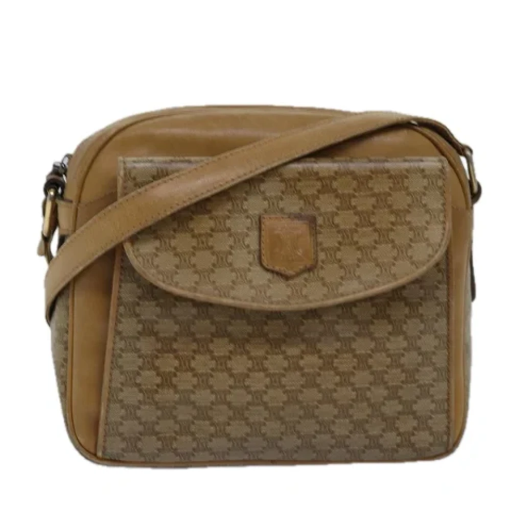 Celine Vintage Pre-owned Canvas shoulder-bags Beige Dames