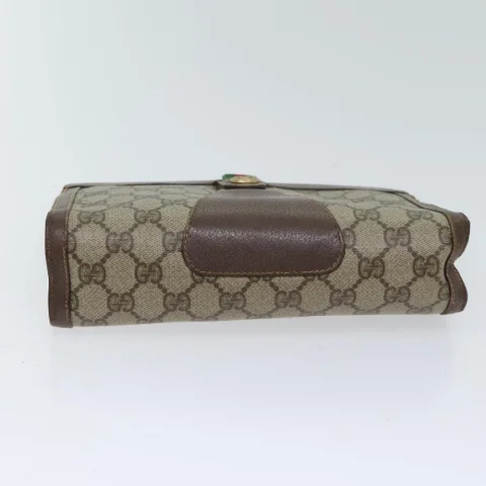 Gucci Vintage Pre-owned Leather clutches Beige Dames