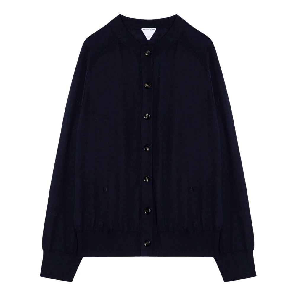 Bottega Veneta Korte Vest Trui Blue Dames