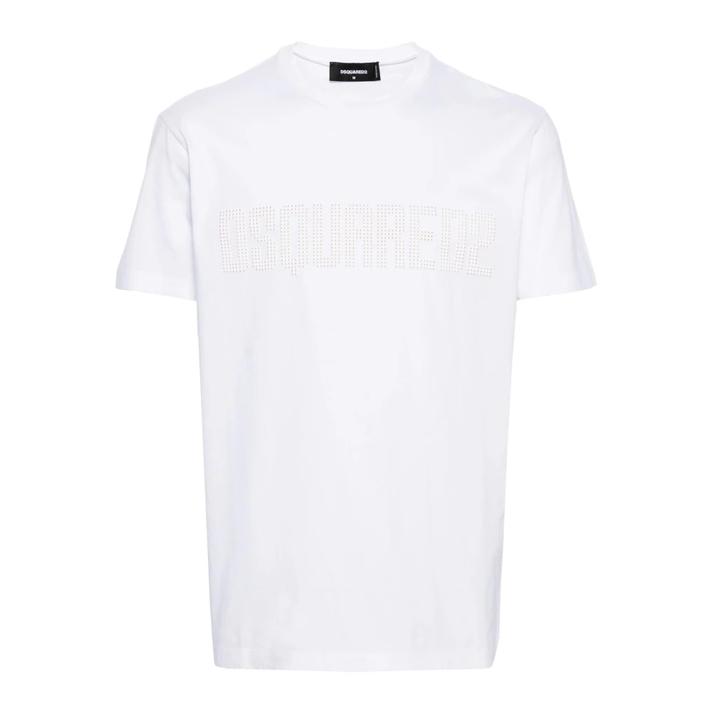 Dsquared2 Kristal Logo T-shirts en Polos White Heren