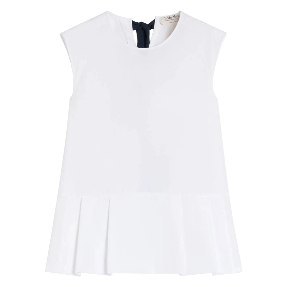 Max Mara Women's White Sleeveless Tops, L, Top-Canottiera In Tes.