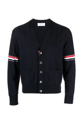 Blå RWB Stripe V-ringad Kofta