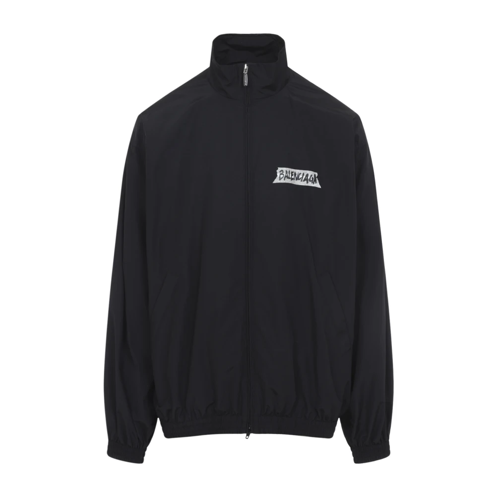 Balenciaga Men's Black Masking Tape Tracksuit Jacket